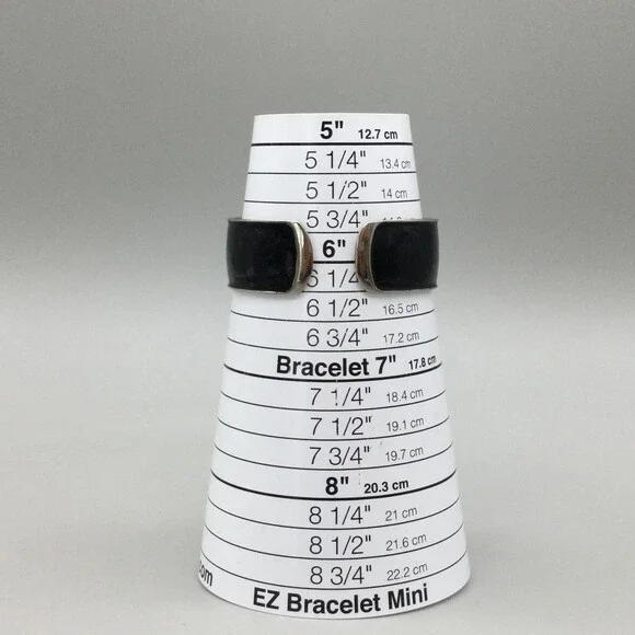 Art Deco Bangle Cuff Watch Womens 21mm Black Enamel Crystal MOP Dial New Battery - Picture 11 of 13